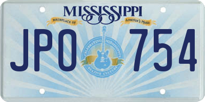 MS license plate JPO754