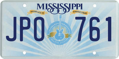 MS license plate JPO761