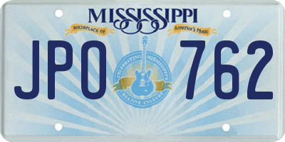 MS license plate JPO762