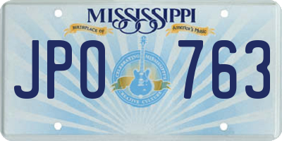 MS license plate JPO763