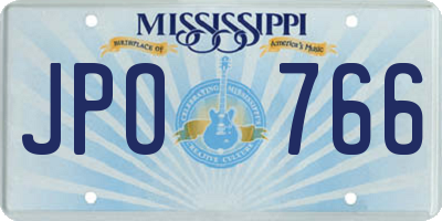 MS license plate JPO766