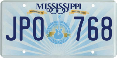 MS license plate JPO768
