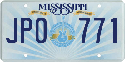 MS license plate JPO771