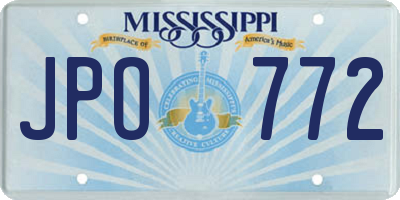 MS license plate JPO772