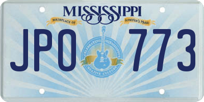 MS license plate JPO773