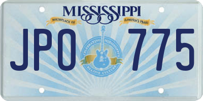 MS license plate JPO775