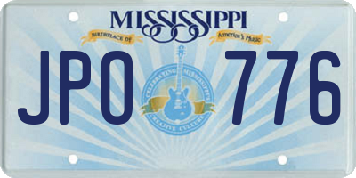 MS license plate JPO776