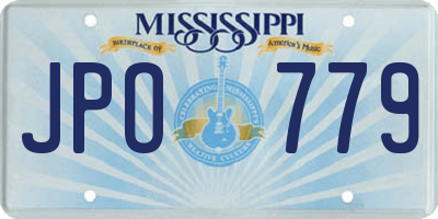 MS license plate JPO779