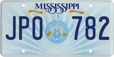 MS license plate JPO782