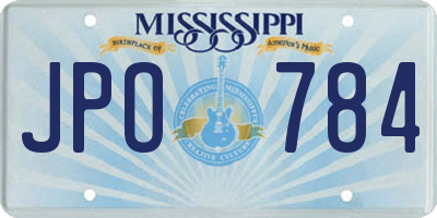 MS license plate JPO784