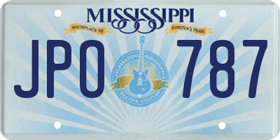 MS license plate JPO787