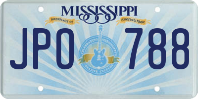 MS license plate JPO788