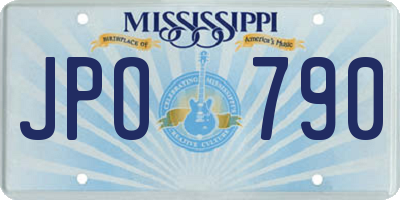 MS license plate JPO790