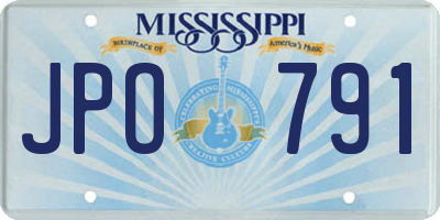 MS license plate JPO791
