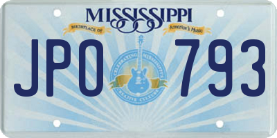 MS license plate JPO793