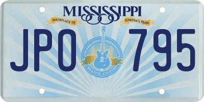 MS license plate JPO795