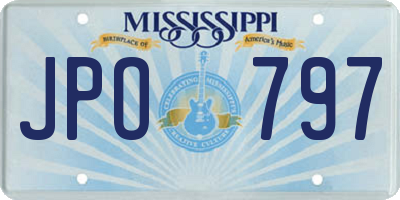 MS license plate JPO797