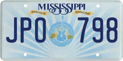 MS license plate JPO798