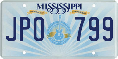 MS license plate JPO799
