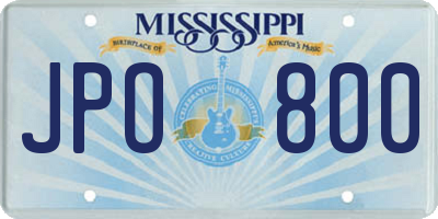 MS license plate JPO800