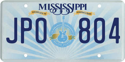 MS license plate JPO804