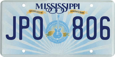 MS license plate JPO806