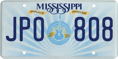 MS license plate JPO808