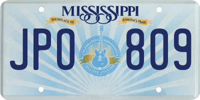 MS license plate JPO809