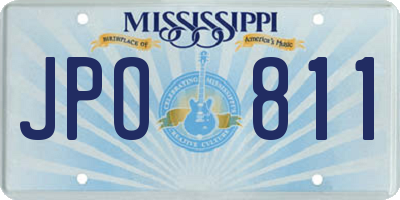 MS license plate JPO811