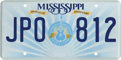 MS license plate JPO812