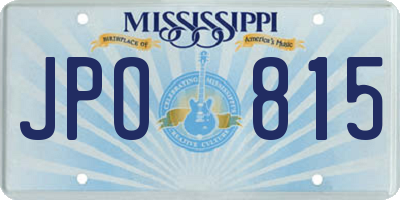 MS license plate JPO815