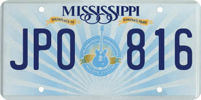 MS license plate JPO816