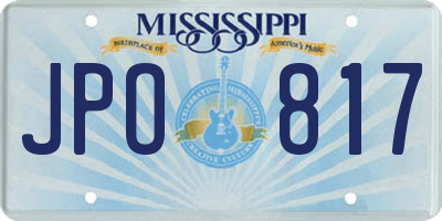 MS license plate JPO817