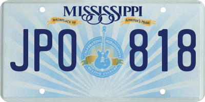MS license plate JPO818