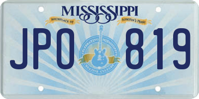 MS license plate JPO819