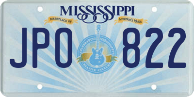 MS license plate JPO822