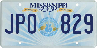 MS license plate JPO829