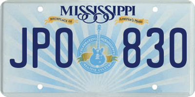 MS license plate JPO830