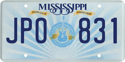 MS license plate JPO831