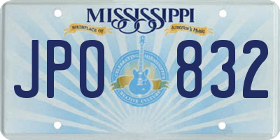 MS license plate JPO832