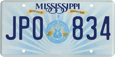 MS license plate JPO834