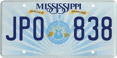 MS license plate JPO838