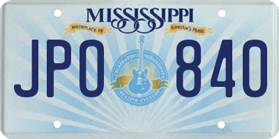 MS license plate JPO840