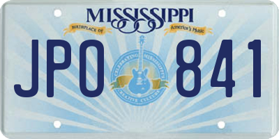 MS license plate JPO841