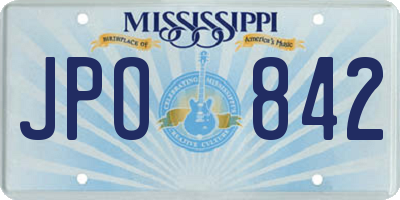 MS license plate JPO842