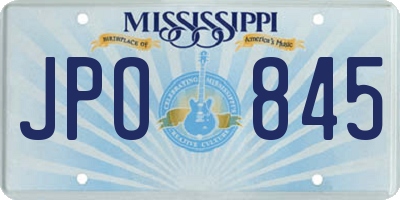 MS license plate JPO845