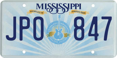 MS license plate JPO847