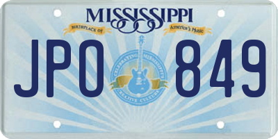 MS license plate JPO849