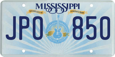 MS license plate JPO850
