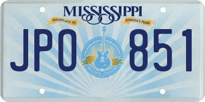 MS license plate JPO851